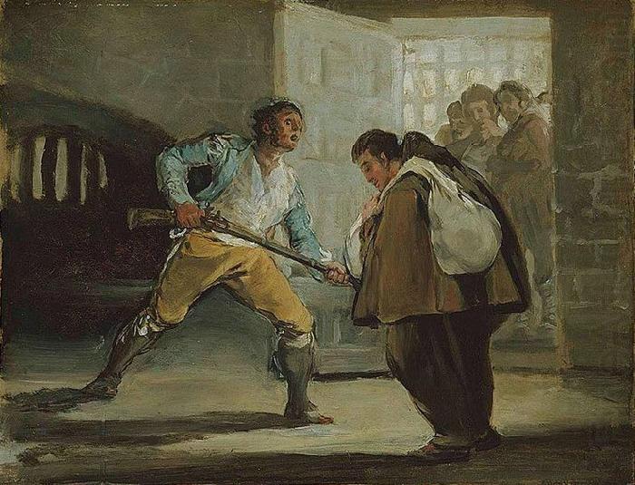Francisco de Goya El Maragato Threatens Friar Pedro de Zaldivia with His Gun china oil painting image